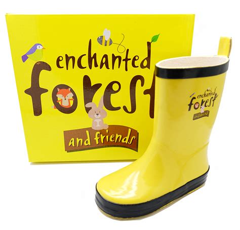 Kids Girls Boys Childrens Yellow Wellingtons Rain Splash Welly Boots