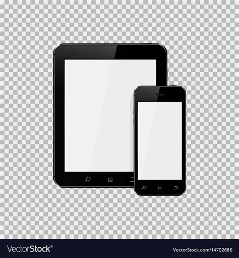 Digital Tablet And Mobile Phone Mockup Royalty Free Vector