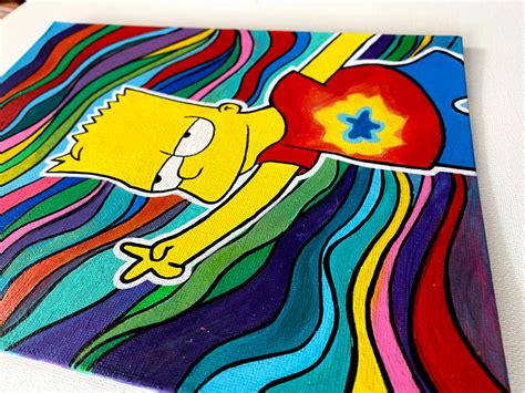 10x8 Bart Simpson Psychedelic Style Etsy