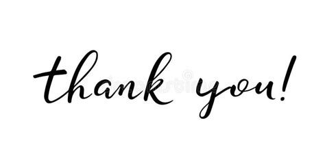 Thank You Lettering Vector Illustration On White Background Stock