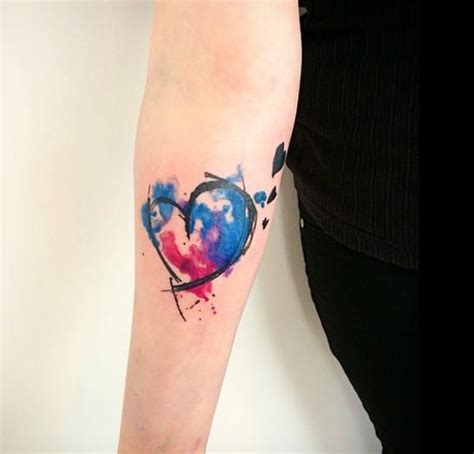 Still i will give this tattoo 4 star out of 5. Fall In Love With These Cute Watercolour Heart Tattoos | Watercolor heart tattoos, Heart tattoo ...