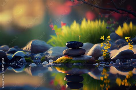 Colorful Digital Art Design Beautiful Landscape Nature Meditation And