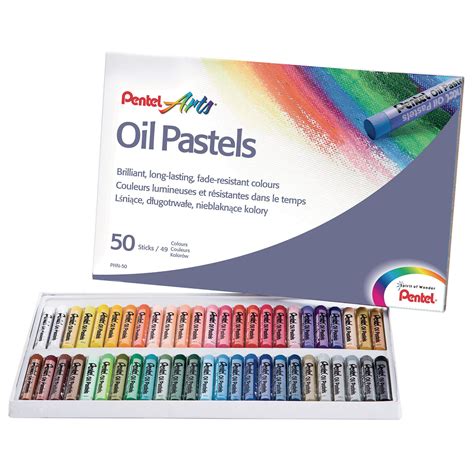 G258472 Pentel Arts Oil Pastels Pack Of 50 Gls Educational Supplies