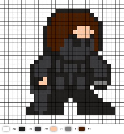 The Winter Soldier Captain America The Winter Soldier Perler Bead