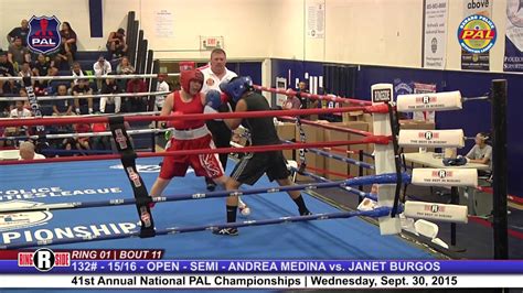 41st Nat Pal Boxing Tournament Andrea Medina Vs Janet Burgos Youtube