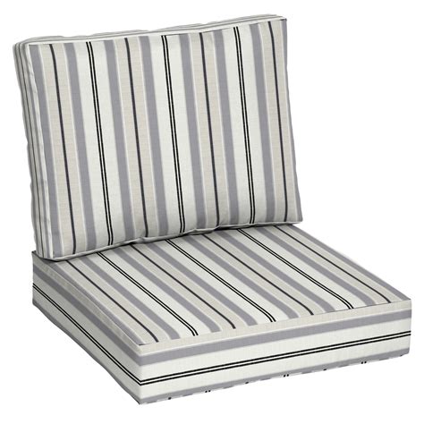 better homes and gardens outdoor deep seating cushion set 24 x 24 grey flannel stripe