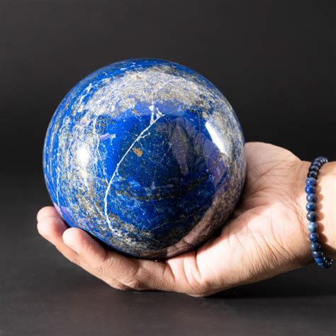 Genuine Polished Lapis Lazuli Sphere Acrylic Display Stand V3