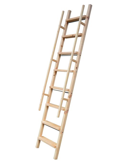 Buy Diyhd 87 Glab Handle Knotty Pine Wood Ladder Sliding Library