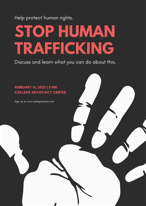 free custom printable human trafficking poster templates canva