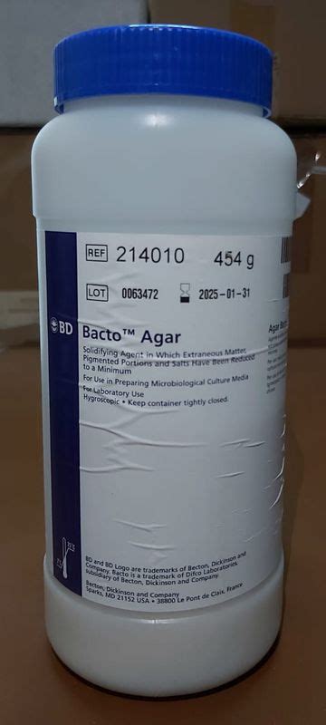 214010 Bottle Bacto Agar 454g Difco