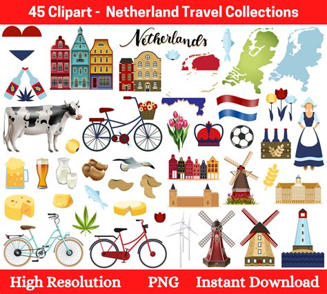 Cute Netherlands Clipart Netherlands Clipart Holland Etsy