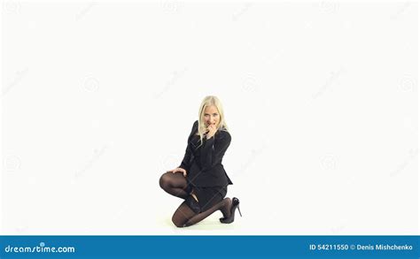 seductive business woman in stockings and heels on stock footage video of celebration emotion