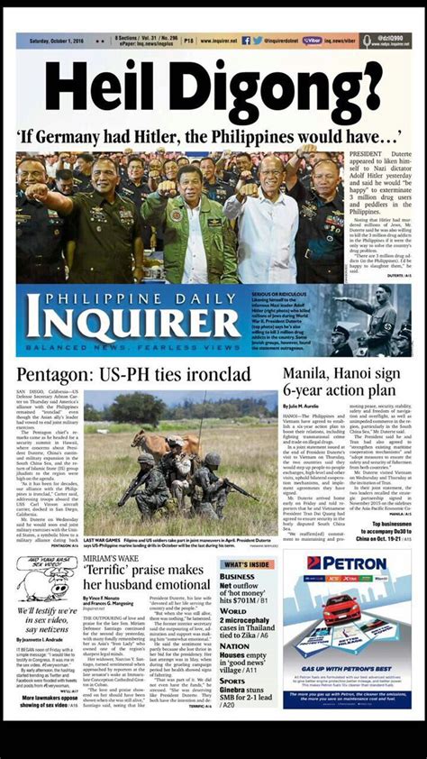 Inquirer Look Today S Inquirer Front Page Sign Up For The Full Issue