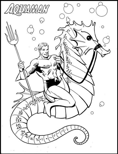 Fifteen different coloring and activity books, each featuring a different superhero! Aquaman From Justice League Coloring Page | Superhero ...