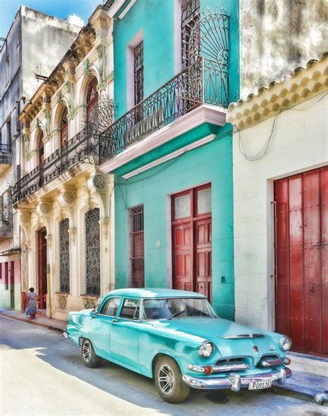 Havana Style Classic Car Photo Cuba Art Print Canvas Cuban Decor
