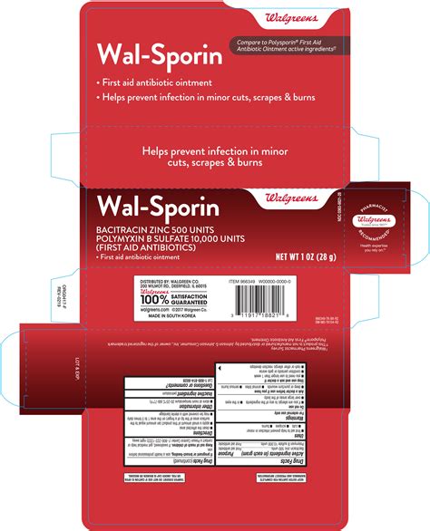 Walgreens Wal Sporin First Aid Antibiotic Walgreen Co