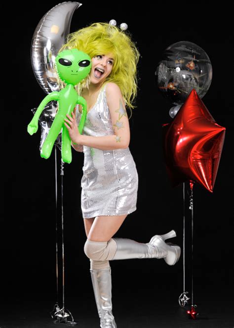 Womens Silver Sequin Space Girl Alien Costume