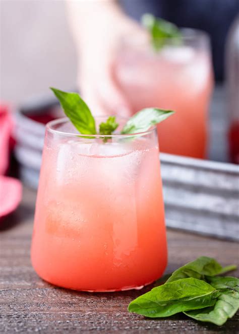 Strawberry Soda Recipe With Basil Striped Spatula