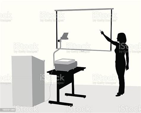 Teacher Presentation Vector Silhouette Stock Illustration Download