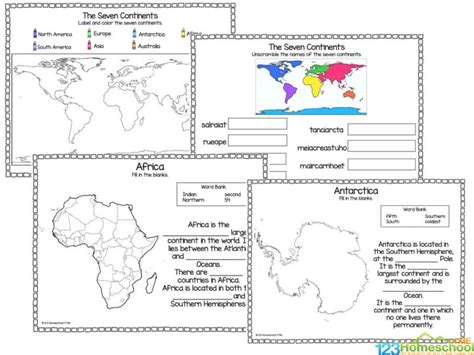 Continent Worksheets