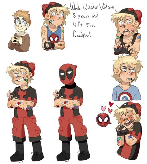 The Little Hero Au Marvel Deadpool And Spiderman Marvel Avengers