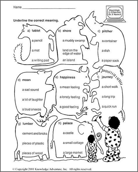 You will find additional reading sheets that extend beyond the core. Know More Nouns: Word Meanings - 3rd Grade Language Arts ...