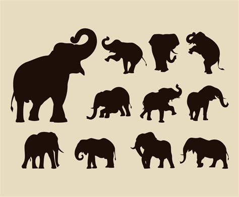 Elephant Silhouette Vector Vector Art And Graphics