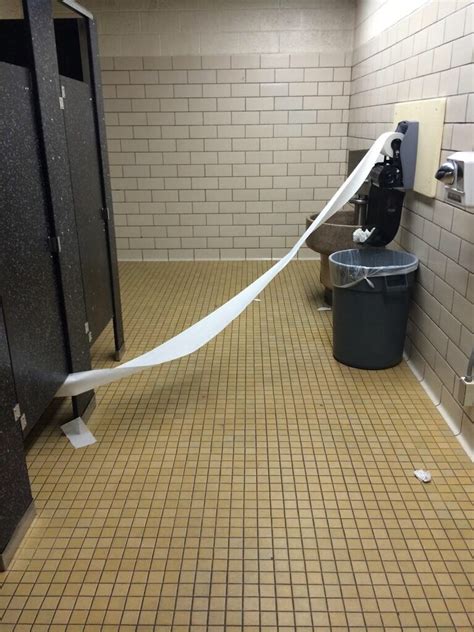 None Of The Stalls Had Toilet Paper So My Friend Had To Do Some Quick