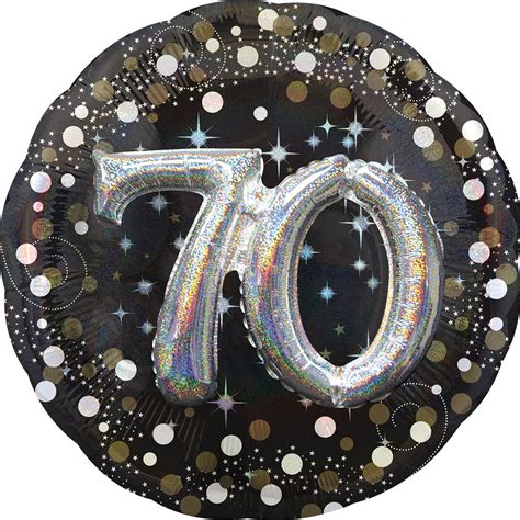 Gold Sparkling Celebration 70th Birthday Multi Balloons P75 5 Pc