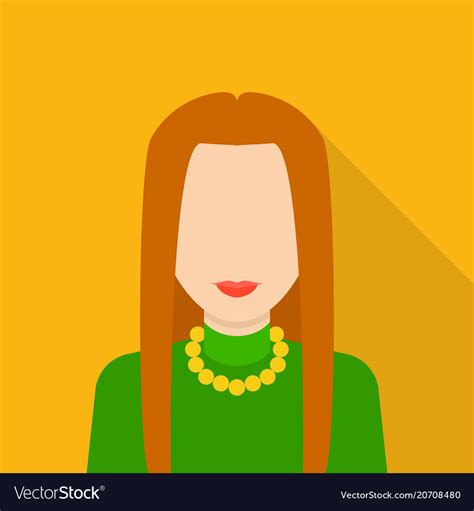 Beautiful Woman Icon Flat Style Royalty Free Vector Image