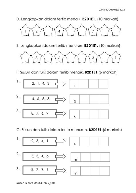 Contoh kertas soalan matematik tahun 1 sjkt  pnaplane