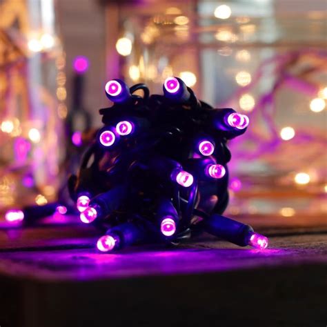 20 Purple 5mm Led Craft Lights Green Wire