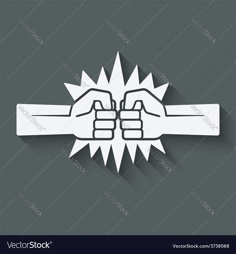 Punch Fists Fight Symbol Royalty Free Vector Image