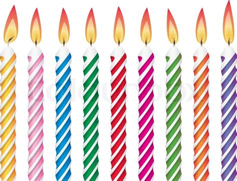 Vector Colorful Birthday Candles Stock Vector Colourbox