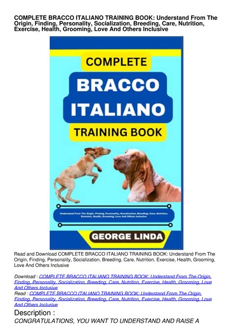 Pdf Download Complete Bracco Italiano Training Book Understand From