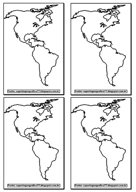 Mapa Continente Americano Para Colorir Materilea
