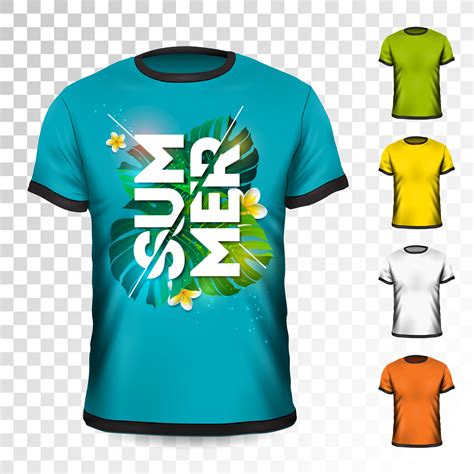 Summer Holiday T Shirt Design With Tropical Leaves And Flower On