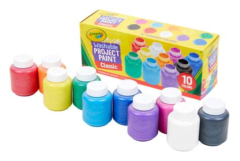 Crayola Washable Project Paint Classic 2 Oz Bottles 10 Count Crayola