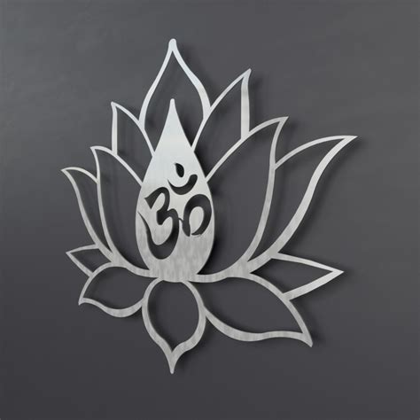 Om Symbol Lotus Flower 3d Metal Wall Art 36w X 31h X 025d Arte