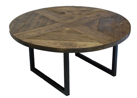 Round Industrial Coffee Table Reclaimed By Sumsouthernsunshine