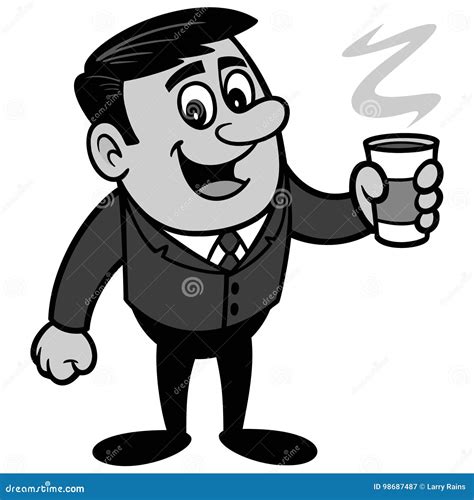 Businessman With Coffee Illustration Stock Vector Illustration Of