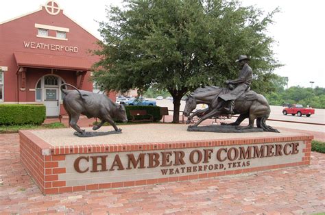 Weatherford Texas Chamber of Commerce Building and Statues - The Portal