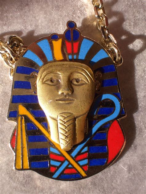 Egyptian King Tut Gold Necklace Vintage Etsy Egyptian Kings King