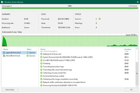 Viewing Veeam Agent Backup Job Statistics Veeam Agent Management Guide