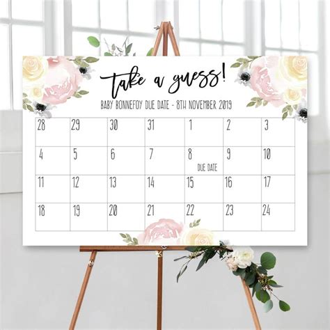 Only 1 in 20 babies are born on their actual due date. Guess the due Date baby shower game baby sprinkle | Etsy | Girl baby shower decorations, Baby ...
