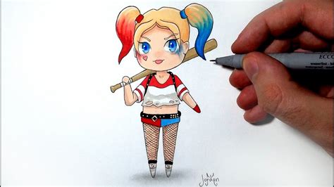 Comment dessiner Harley Quinn version Chibi [Tutoriel] - YouTube