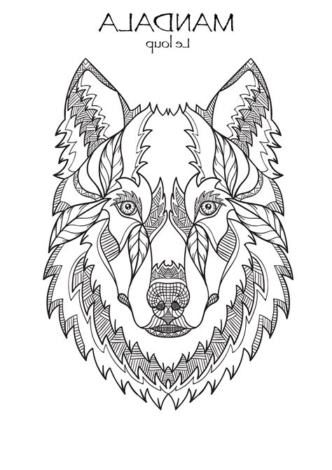 Mandala décoratif de coloration avec la tête de loup sur un fond blanc. Coloriage Mandala Loup Inspirant Stock Coloriages Mandalas ...
