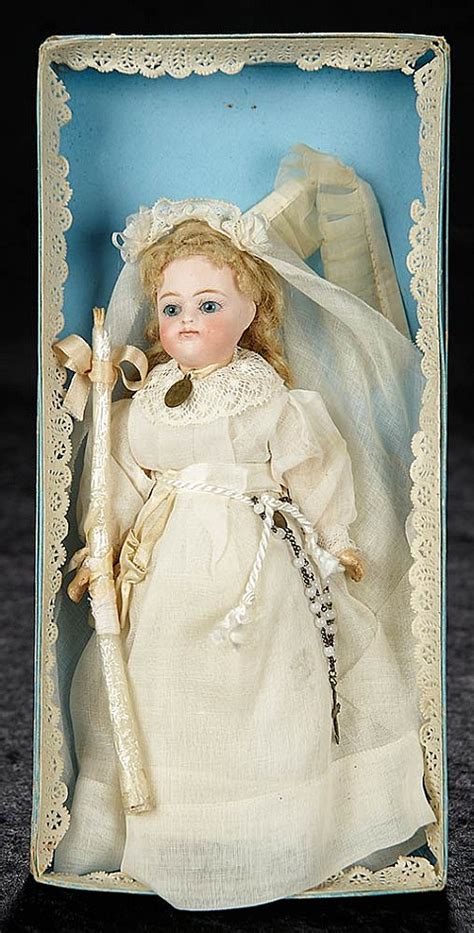 Sonneberg Bisque Closed Mouth Doll In Original Presentation For The French Market