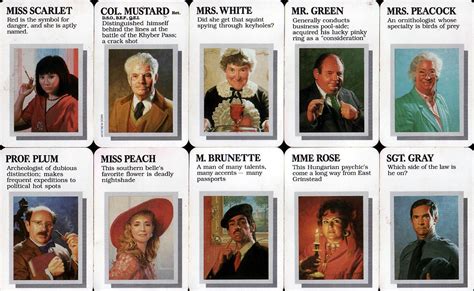cluedo characters names - Google Search | Clue game characters, Clue