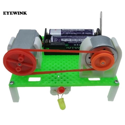 Mini Electric Generator Wheel Motor Model Energy Diy Toys For Kids Led
